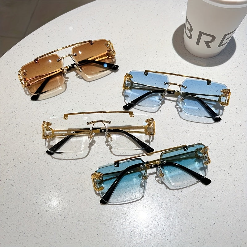 1 paio di occhiali da sole quadrati alla moda senza montatura per uomo - - Fashion Sunglasses Sunglasses - Concept Palermo