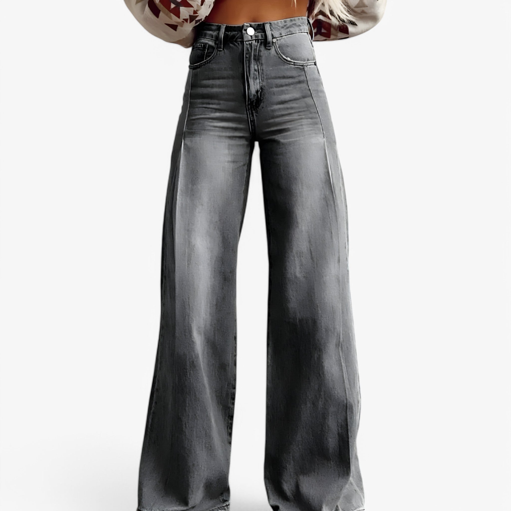 Clare | Pantaloni a gamba larga - Casual e alla moda - Grigio scuro - - Concept Palermo