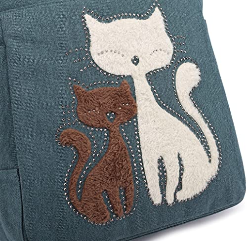 Borsa in tela Cat ricamata - - Bags - Concept Palermo
