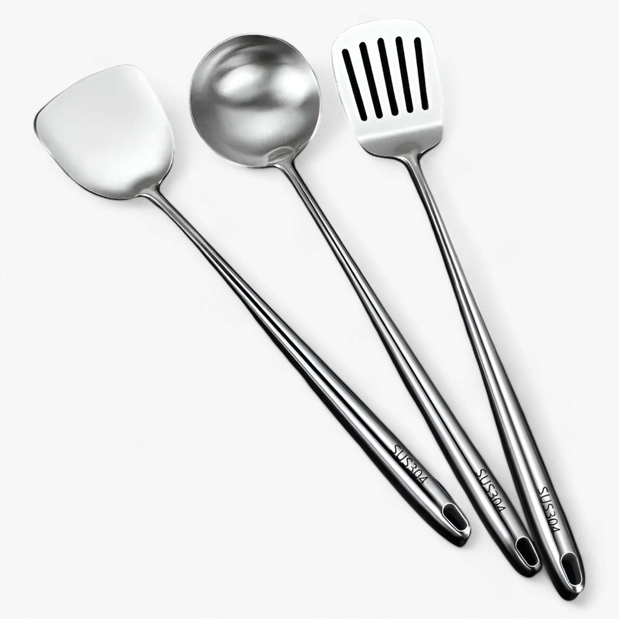 Pentole in acciaio inox | Pentole affidabili e versatili - Cucchiaio + Cucchiaio da minestra + Cucchiaio con frusta - Kitchen kitchen tools kitchen utensil - Concept Palermo