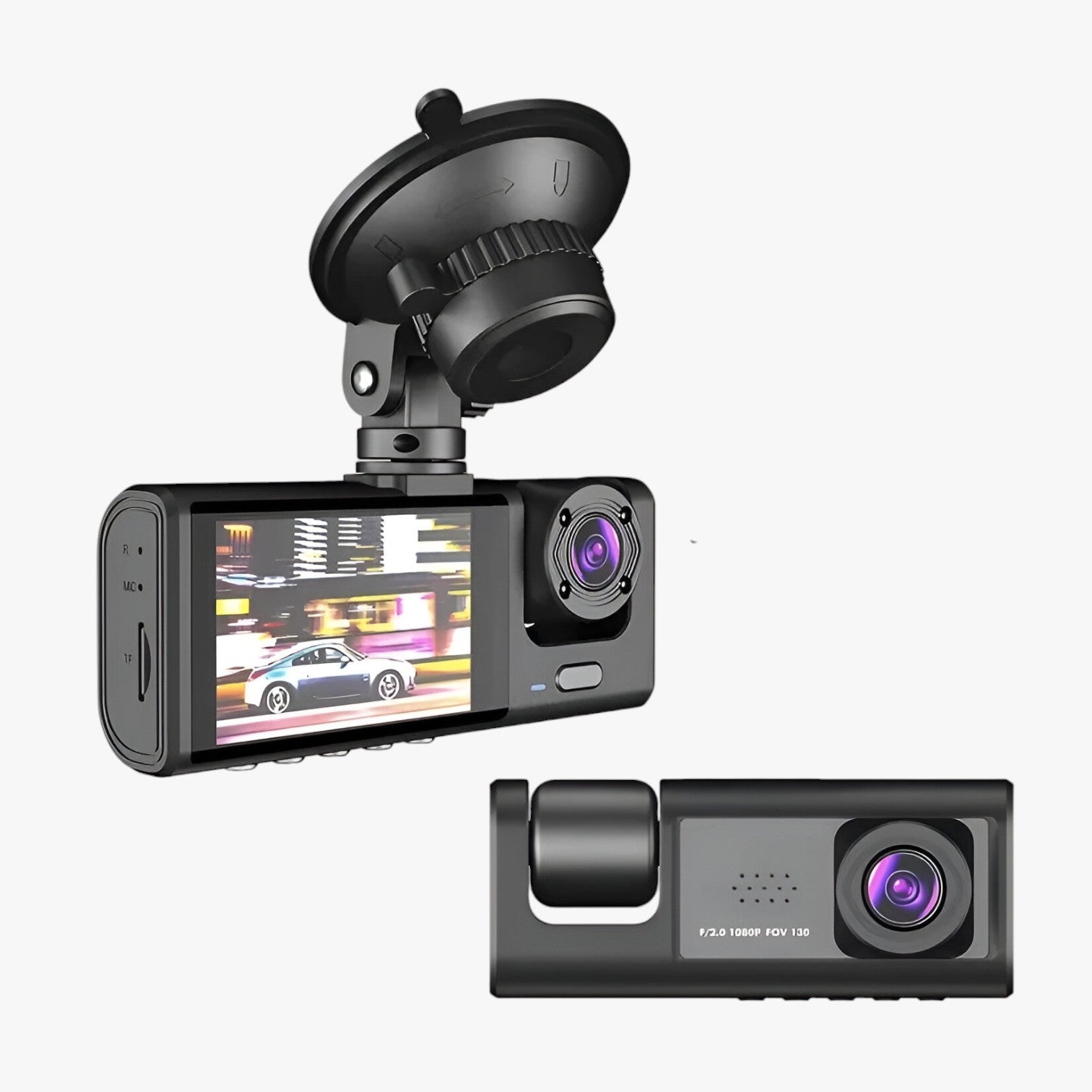 Kayson | Dashcam per auto a 3 canali - Sempre immagini chiare, giorno e notte - - camera gadget - Concept Palermo