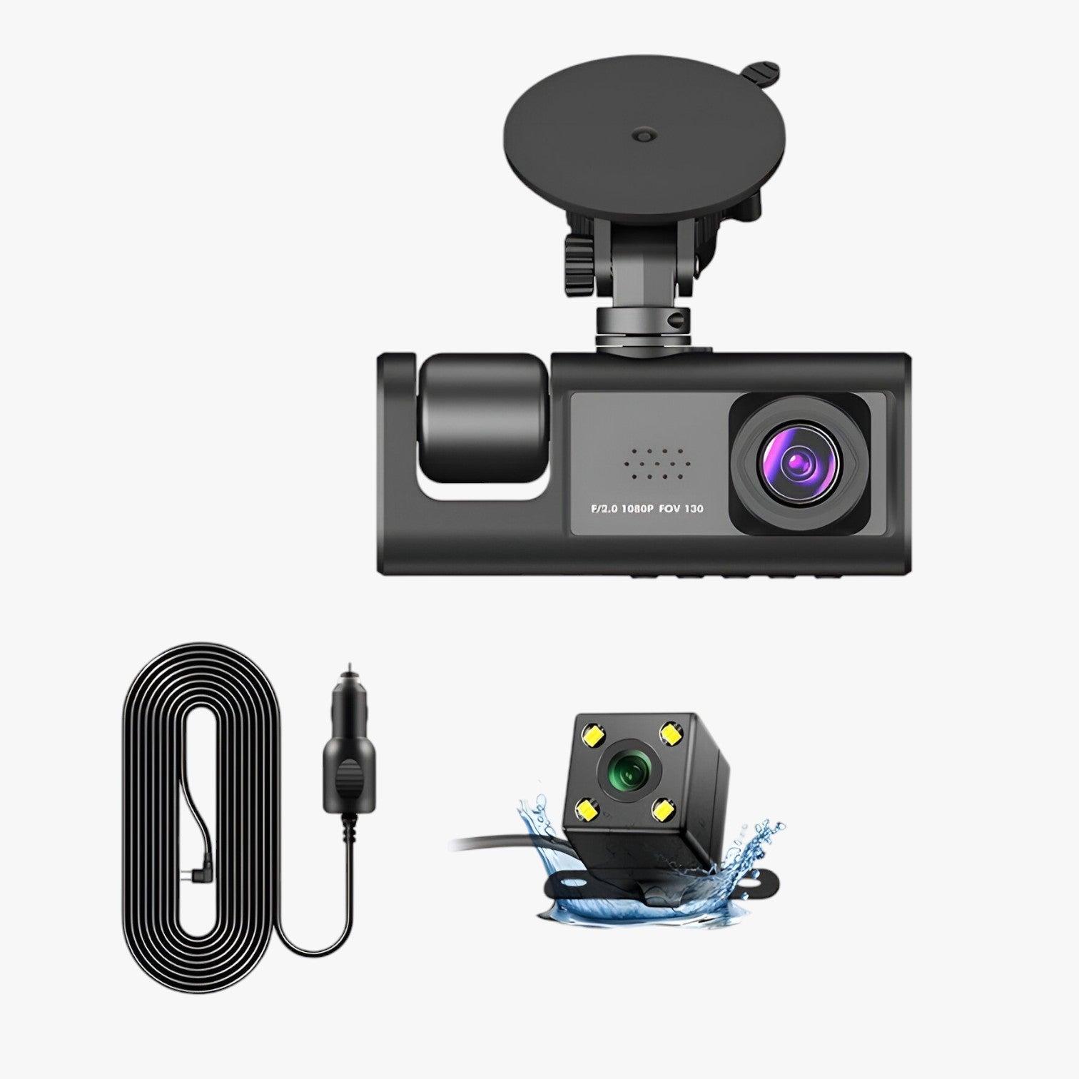 Kayson | Dashcam per auto a 3 canali - Sempre immagini chiare, giorno e notte - - camera gadget - Concept Palermo
