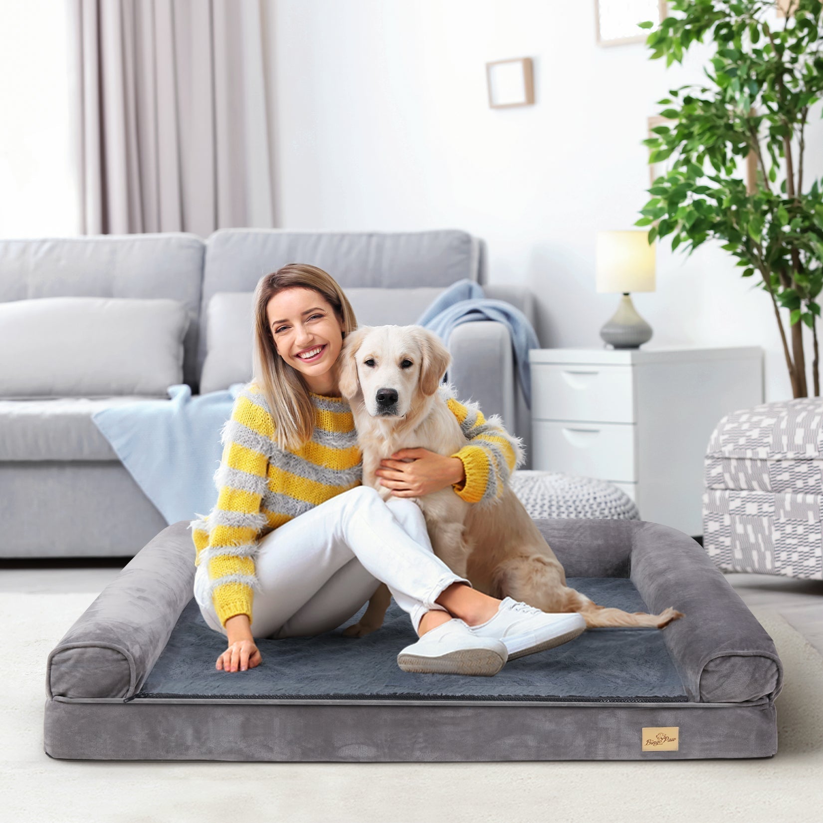 Cuscino ortopedico grande per cani - Grigio - - dog bed - Concept Palermo