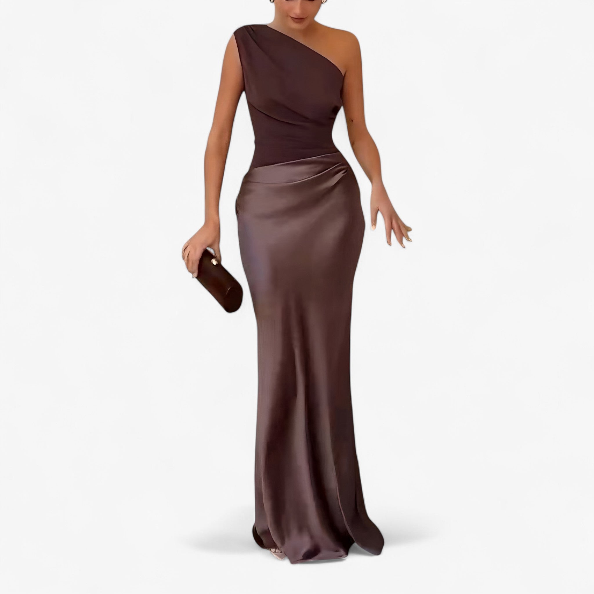 Lucie | Abito Donna Maxi Elegante Asimmetrico - - abito da cerimonia abito da matrimonio abito elegante da donna abito maxi elegante abito spalla unica moda donna elegante vestito asimmetrico vestito con pieghe vestito per eventi vestito versatile - Concept Palermo
