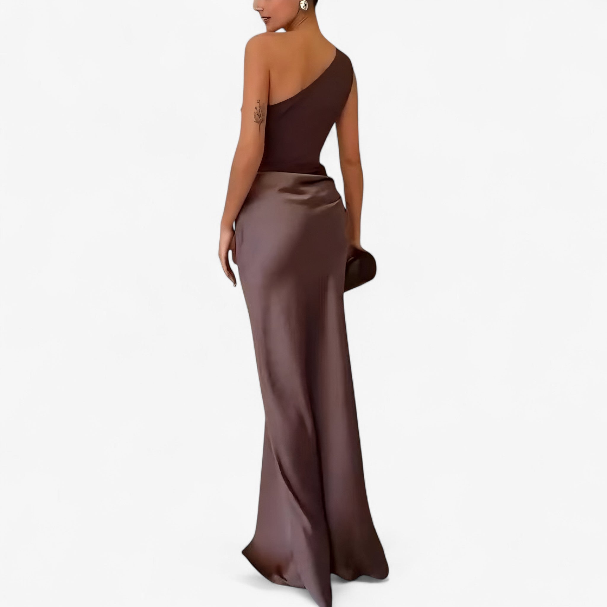 Lucie | Abito Donna Maxi Elegante Asimmetrico - - abito da cerimonia abito da matrimonio abito elegante da donna abito maxi elegante abito spalla unica moda donna elegante vestito asimmetrico vestito con pieghe vestito per eventi vestito versatile - Concept Palermo