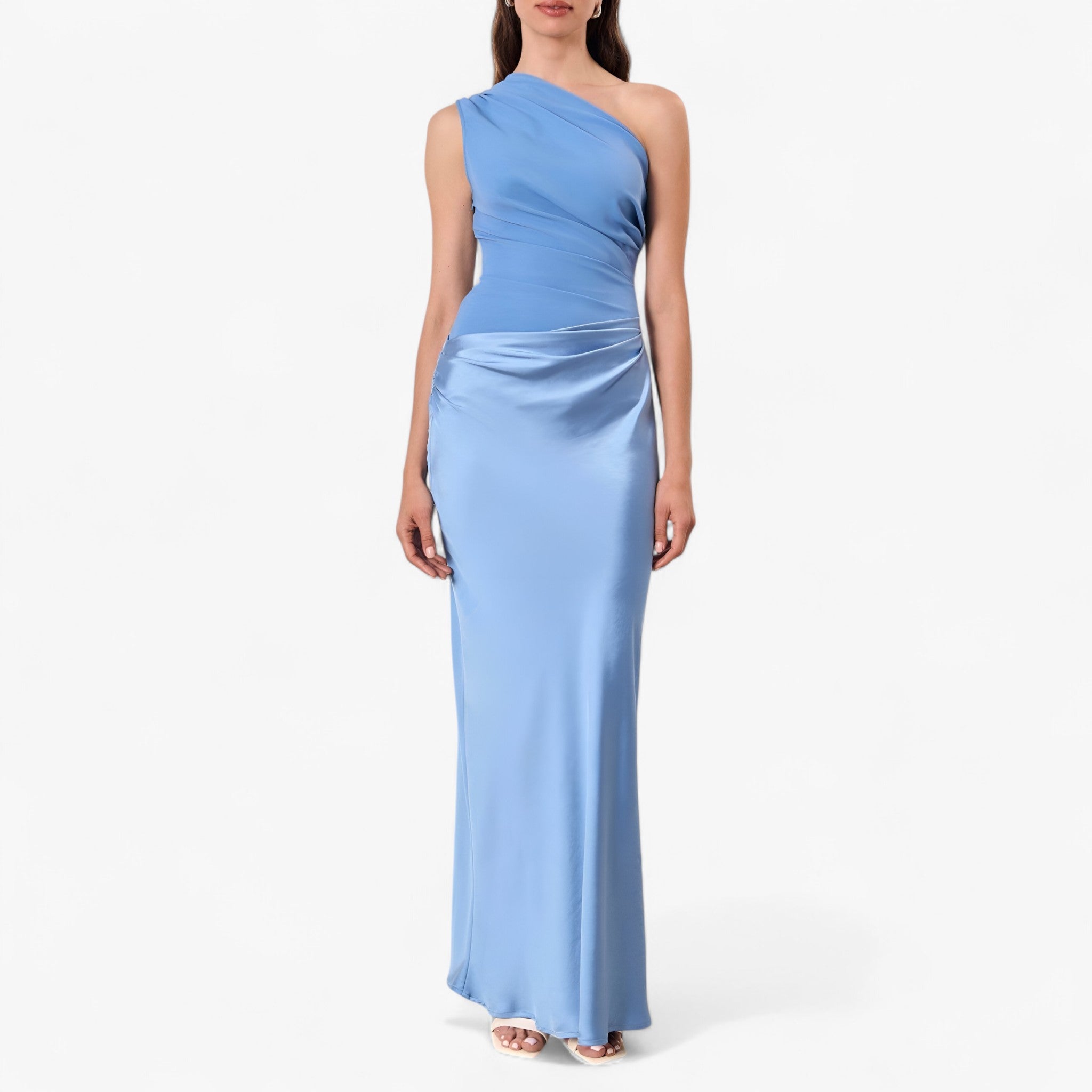 Lucie | Abito Donna Maxi Elegante Asimmetrico - - abito da cerimonia abito da matrimonio abito elegante da donna abito maxi elegante abito spalla unica moda donna elegante vestito asimmetrico vestito con pieghe vestito per eventi vestito versatile - Concept Palermo