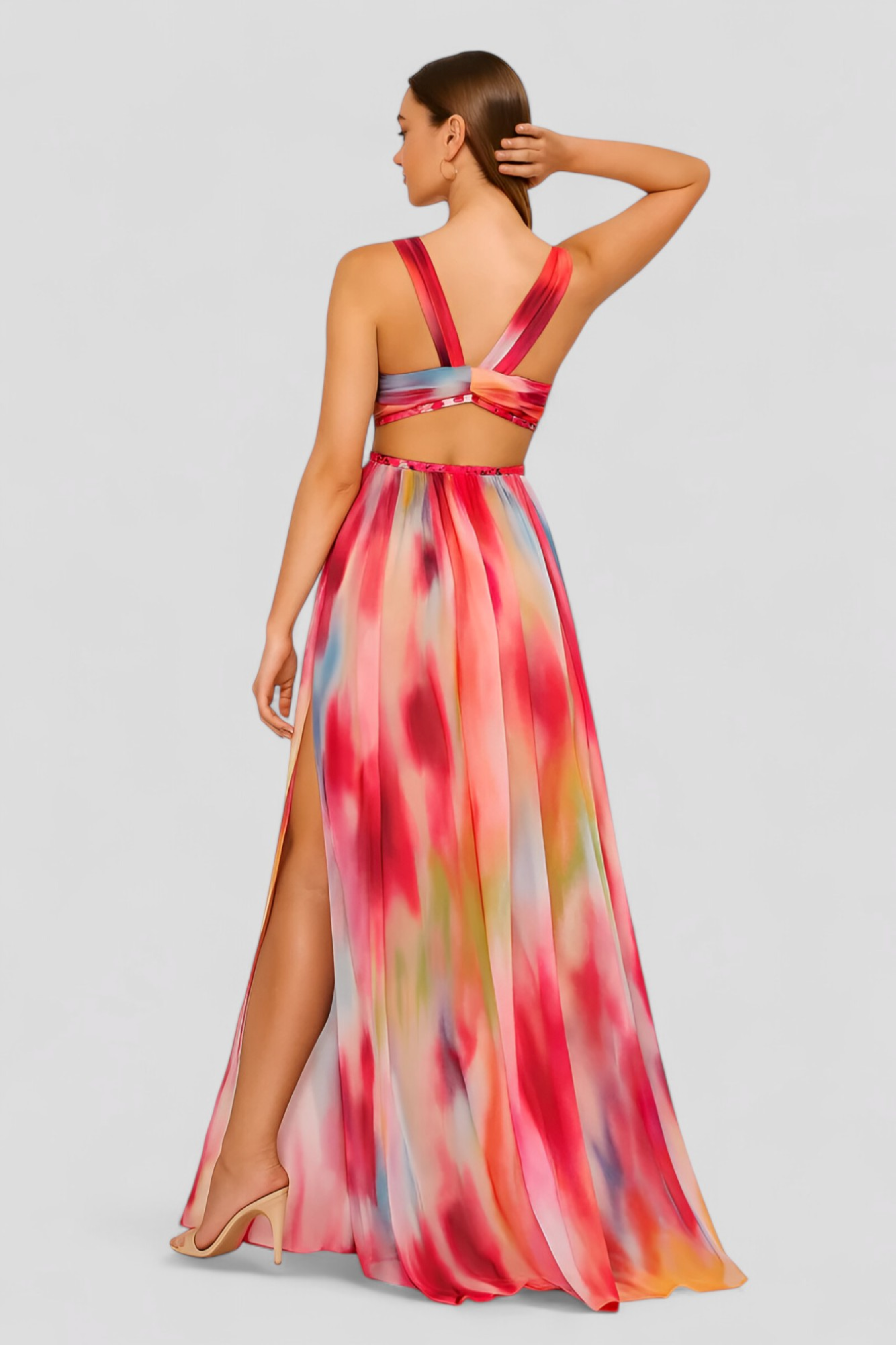 Fia | Abito Donna Elegante Maxi - - abito elegante abito maxi chiffon leggero design unico moda femminile occasioni estive senza maniche stacca la figura stile estivo vestibilità slim vestito da spiaggia vestito fluido - Concept Palermo
