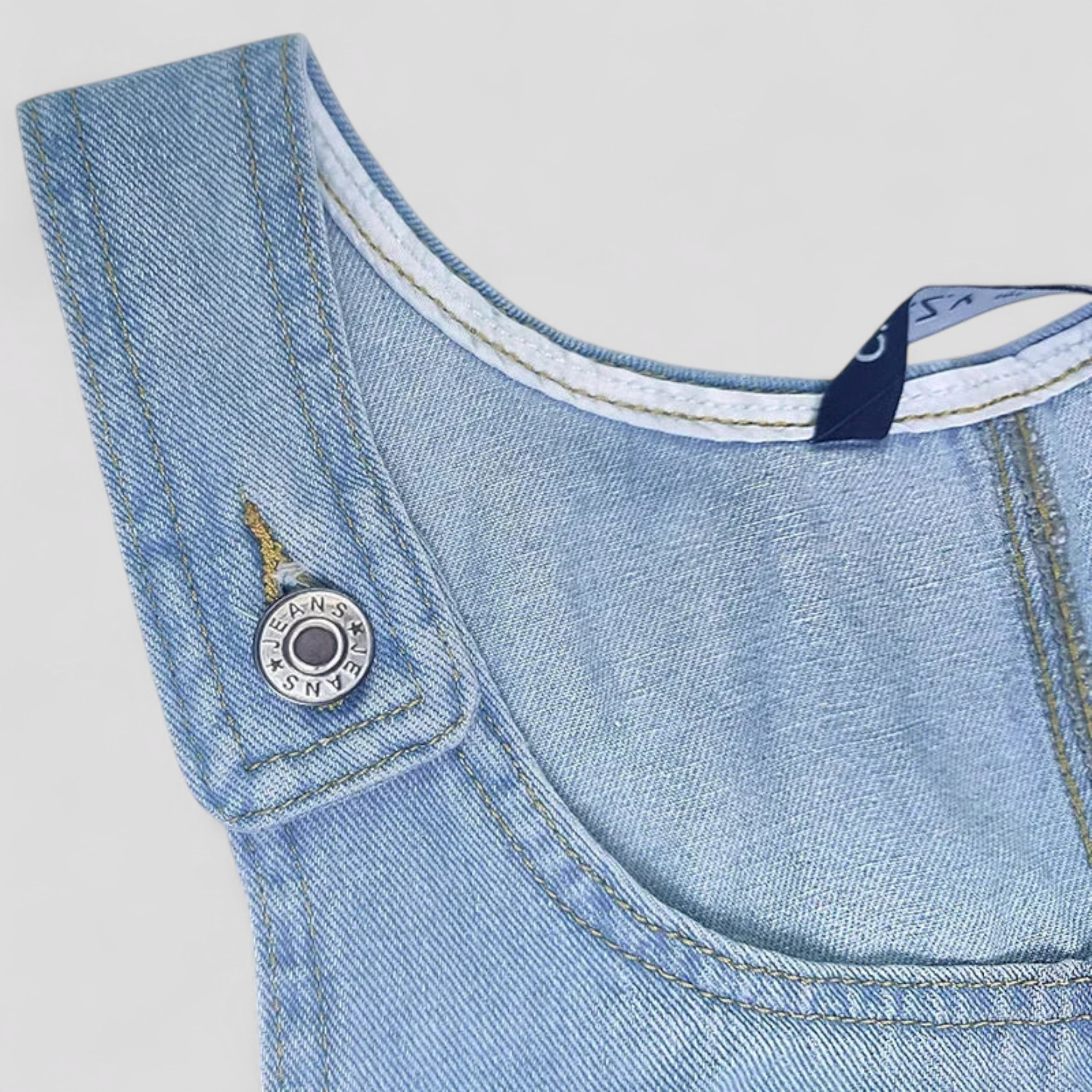 Azzurra | Abito Estivo Donna in Denim Leggero - - abito estivo abito leggero abito senza maniche denim fashion estivo moda femminile tacche pratiche vestito versatile - Concept Palermo
