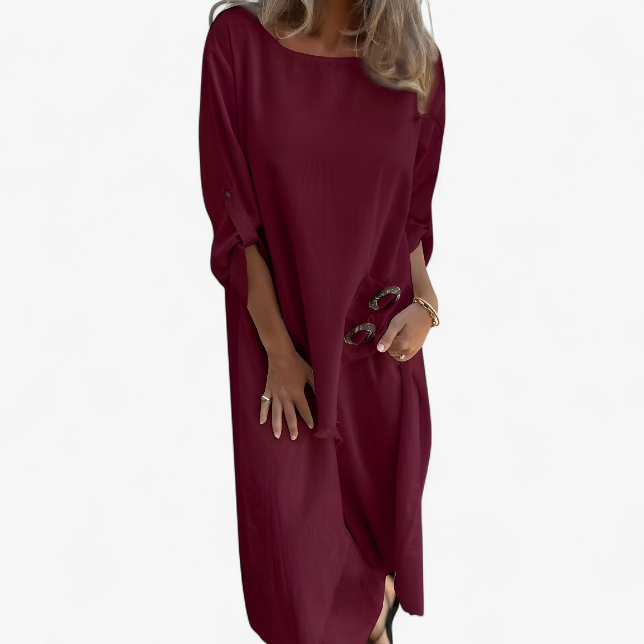 Mia | Abito e Pantaloni Donna in Cotone e Lino - Rosso - abbigliamento estivo abbigliamento versatile abito e pantaloni moda primavera estate outfit elegante pantaloni comodi set in cotone e lino taglio irregolare tessuto traspirante vestibilità ampia - Concept Palermo