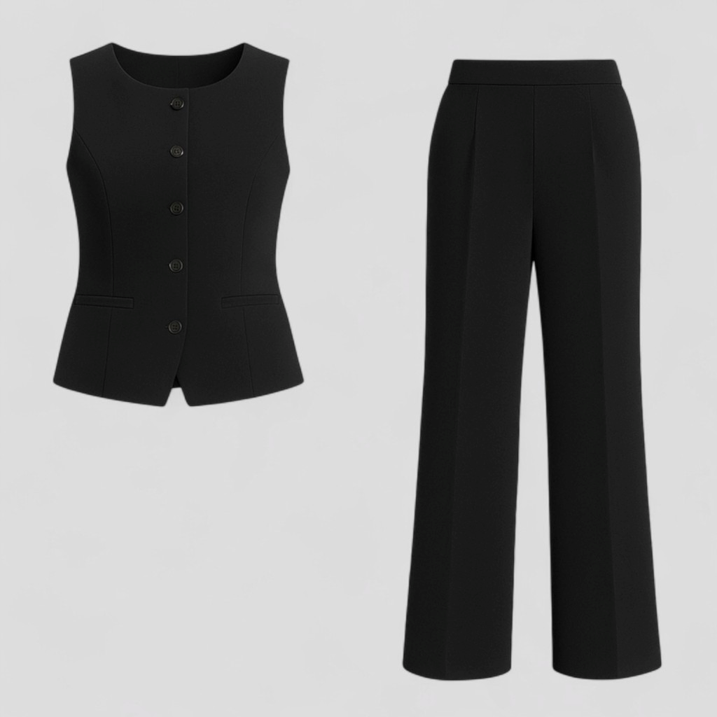 Ambra | Completo Donna Elegante per Ogni Occasione - Nero - abbigliamento estivo abbigliamento femminile completo elegante design raffinato moda giorno e sera outfit versatile set coordinato elegante set di moda stile casual tessuto leggero - Concept Palermo