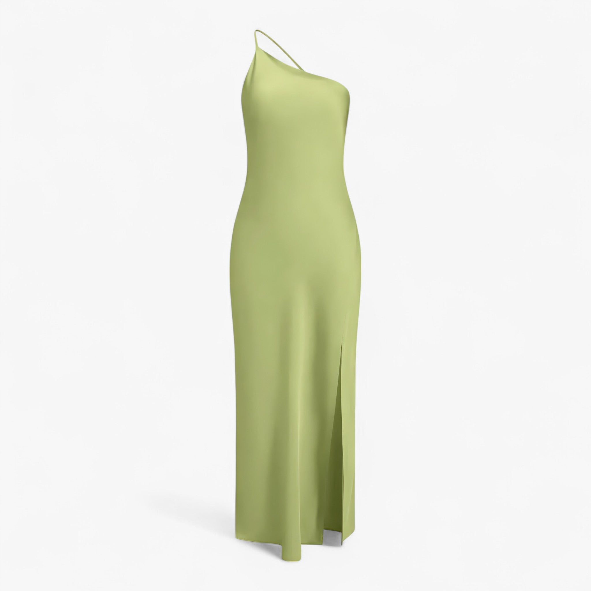 Jenny | Abito Lungo in Satin Moonlight - Verde - - Concept Palermo