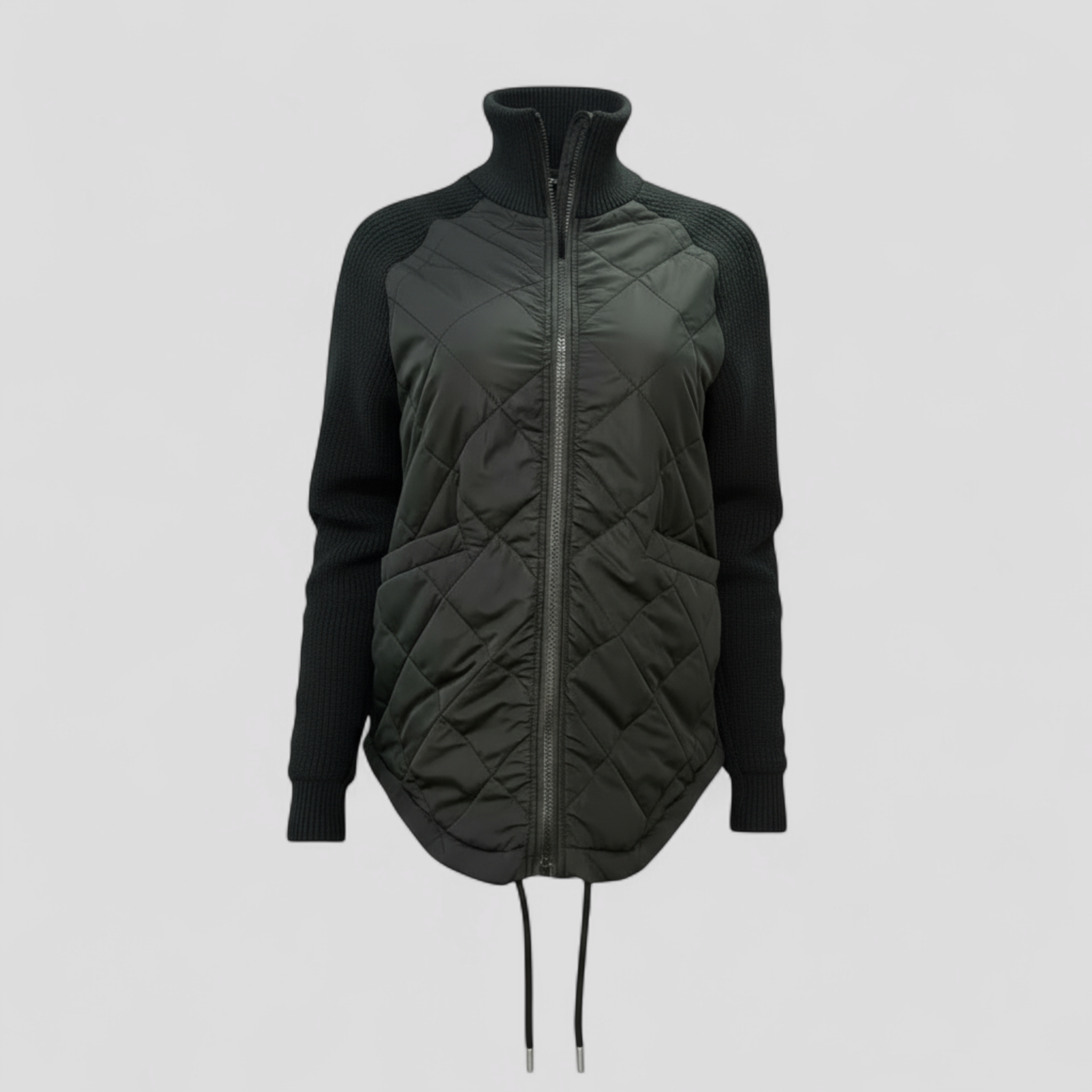 Yulia | Giacca Piumino Leggera da Donna - Nero - abbigliamento donna giacca comoda giacca elegante giacca estiva donna giacca leggera giacca multifunzionale giacca patchwork giacca piumino outerwear femminile piumino donna - Concept Palermo