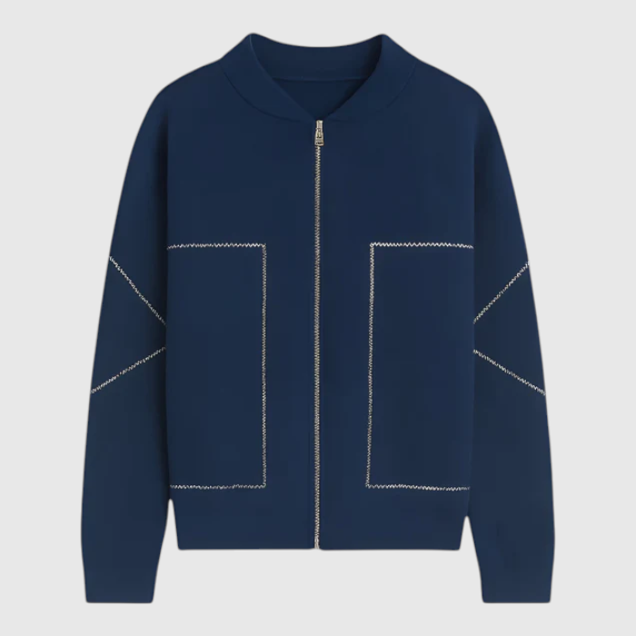 Clara | Giacca da Donna con Cerniera – Leggera e di Stile - Blu - giacca autunnale donna giacca casual donna giacca donna con cerniera giacca elegante donna giacca leggera donna giacca pratica con zip - Concept Palermo