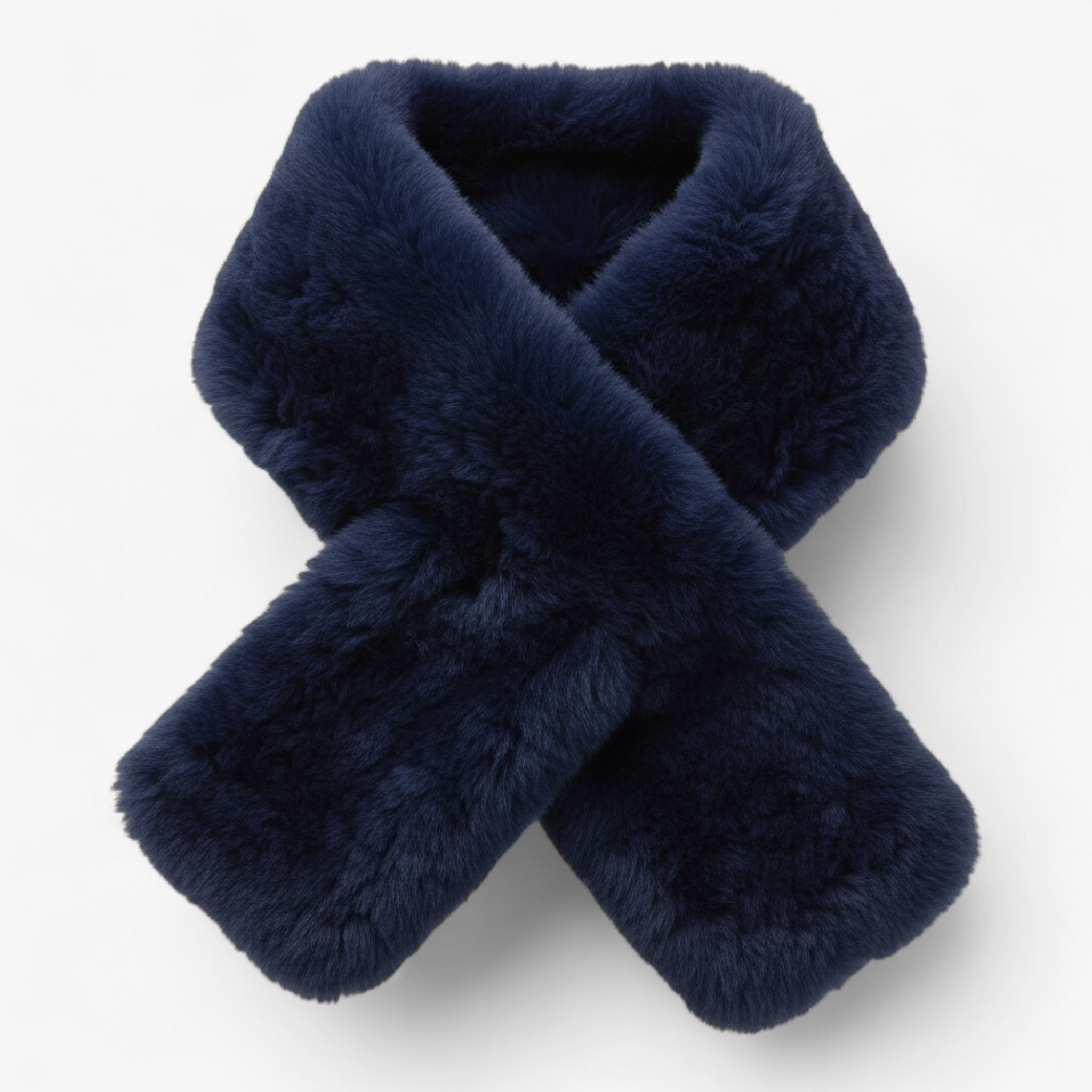 Arabella | Sciarpa di Pelliccia per Donne Elegante - Blu Scuro Lunghezza 88cm - accessorio elegante moda invernale pelliccia di coniglio rex sciarpa calda sciarpa corta sciarpa di lusso sciarpa di pelliccia sciarpa invernale sciarpa naturale - Concept Palermo