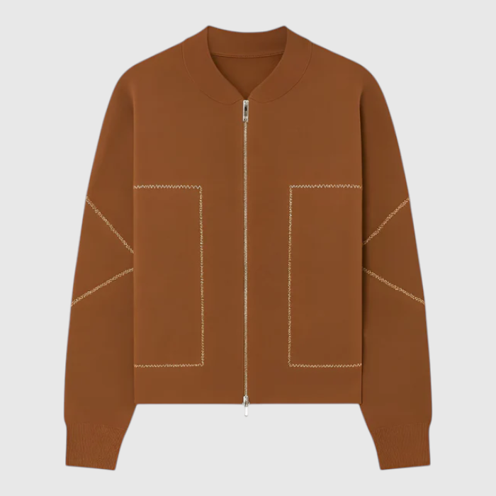 Clara | Giacca da Donna con Cerniera – Leggera e di Stile - Marrone - giacca autunnale donna giacca casual donna giacca donna con cerniera giacca elegante donna giacca leggera donna giacca pratica con zip - Concept Palermo