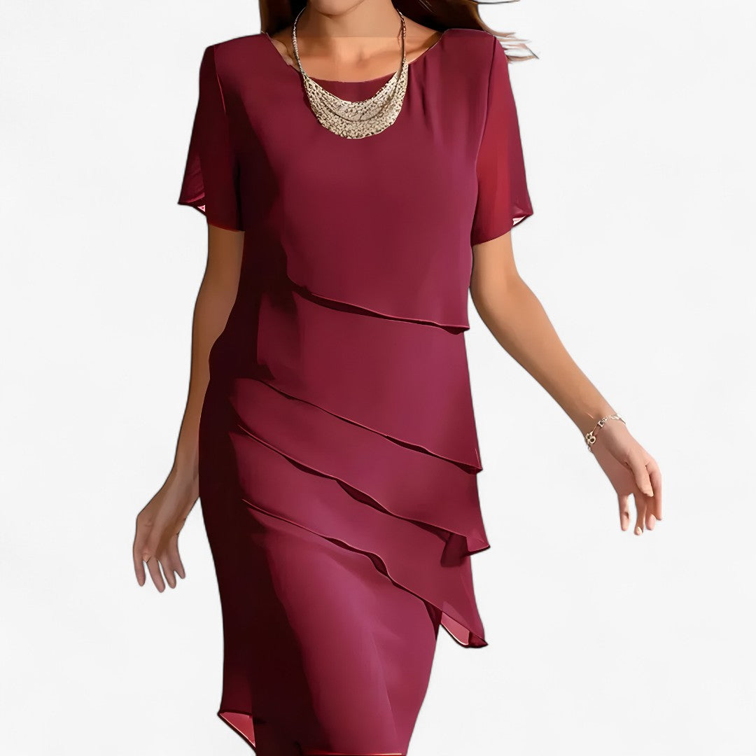Aurora | Abito con volant fluido – Raffinato e versatile - Rossa - DRESS Dresses female dress - Concept Palermo