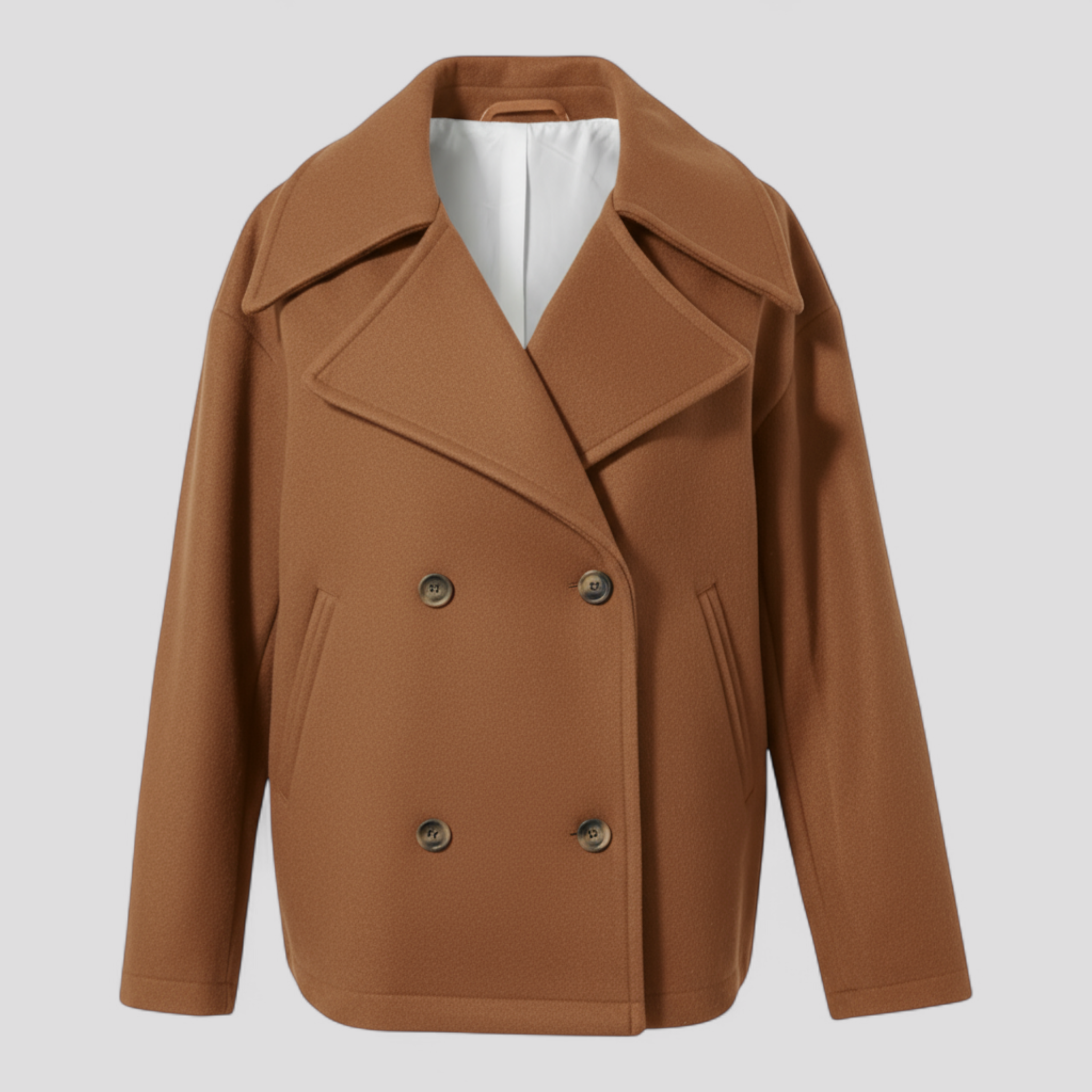 Estelle | Giacca di lana corta – Elegante calore - Marrone - shop now trendy fashion - Concept Palermo