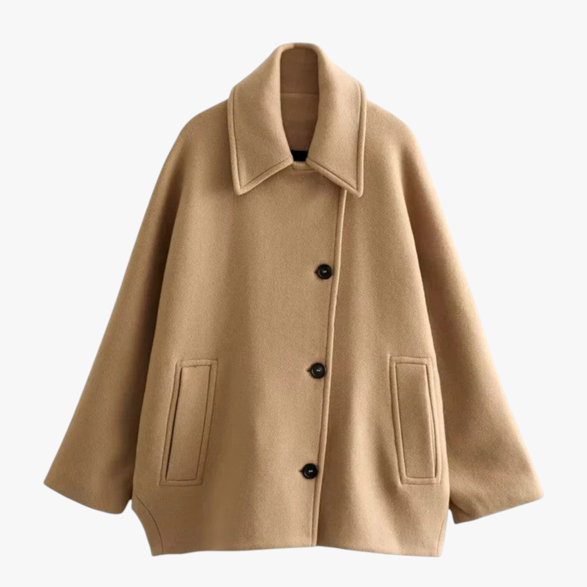 Athalia | Cappotto Lungo Donna Oversize Elegante - Marrone-beige - abbigliamento donna abito invernale cappotto caldo cappotto eleganza cappotto invernale cappotto lana cappotto lungo cappotto oversize donna moda trendy stile invernale - Concept Palermo