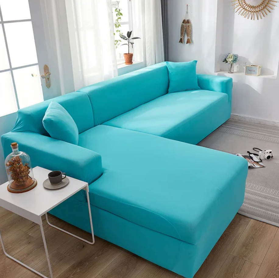 SofCove - Copridivano lavabile | prolunga la durata, idrorepellente, elastico - azzurro cielo - cover elastic band Sofa Sofa cover Washable cover - Concept Palermo