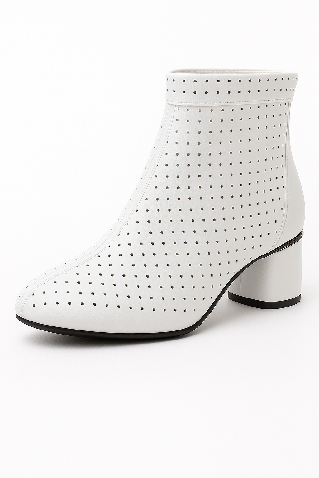 Solea | Stivaletti Eleganti Estivi con Tacco Medio e Design Traforato - Bianca - BOOTS Boots & Shoes - Concept Palermo