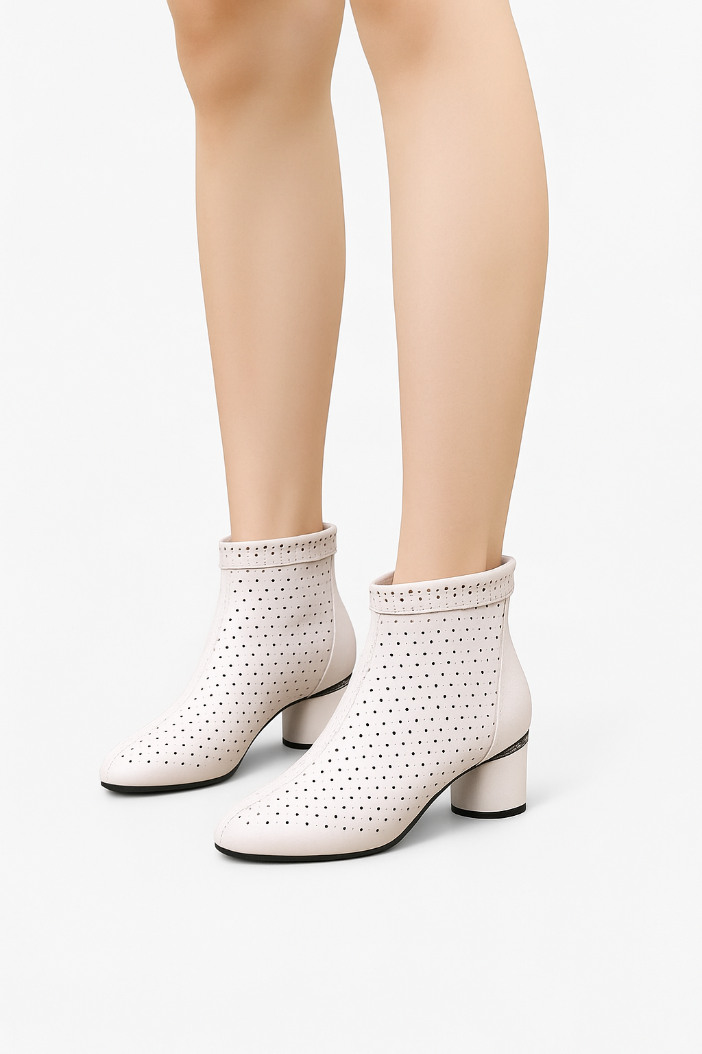 Solea | Stivaletti Eleganti Estivi con Tacco Medio e Design Traforato - - BOOTS Boots & Shoes - Concept Palermo