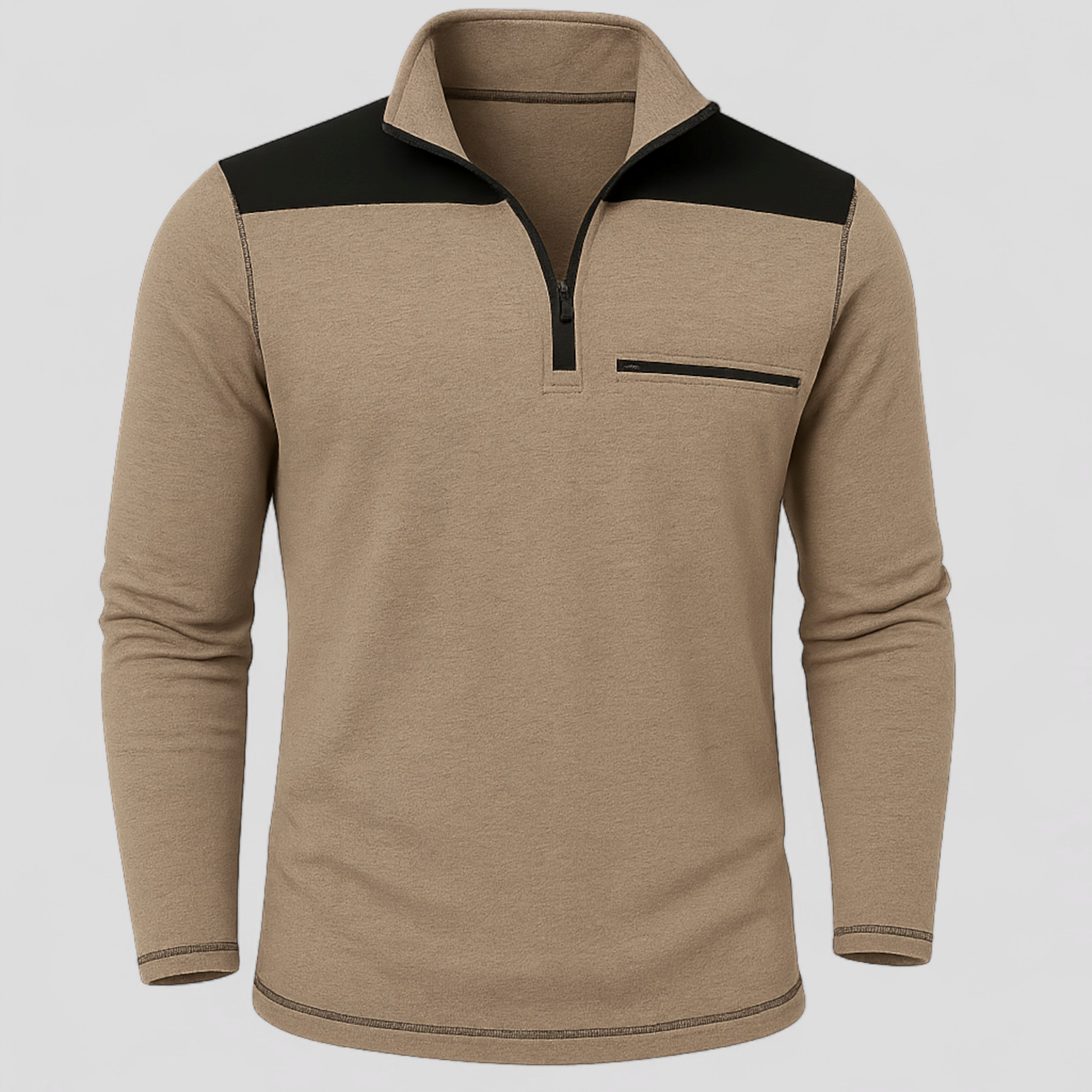 Celso | Giacca Invernale Uomo Con Collo Alto - Khaki - giacca collo alto giacca cotone giacca esterna giacca invernale giacca maniche lunghe giacca moda giacca poliestere giacca tattica giacca uomo giacca zip - Concept Palermo