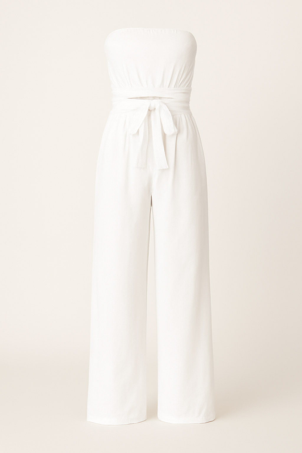 Bella | Tuta estiva senza spalline a gamba larga - Bianco - 12/28/2024 Summer/Jumpsuit - Concept Palermo
