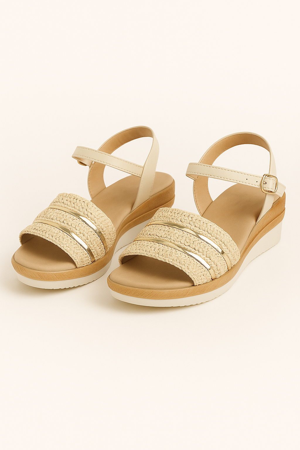 Lucy | Sandali con zeppa leggera e dettagli intrecciati - - breathable sandals casual sandals easy wear sandals elegant sandals fashion sandals - Concept Palermo
