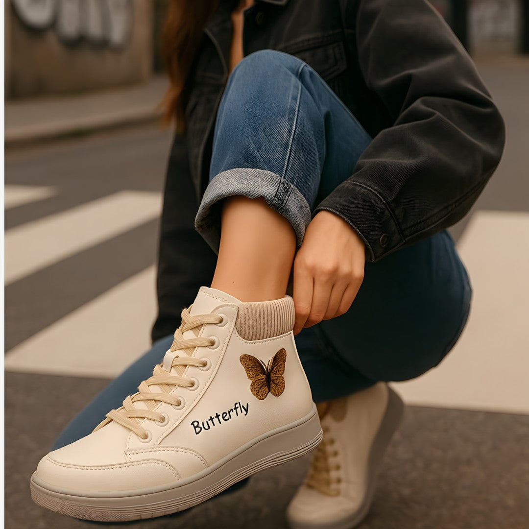 Diana | Stivaletti bianchi in vera pelle stile sneaker – Casual e raffinati per ogni giorno - - shoes for women Shoes women - Concept Palermo