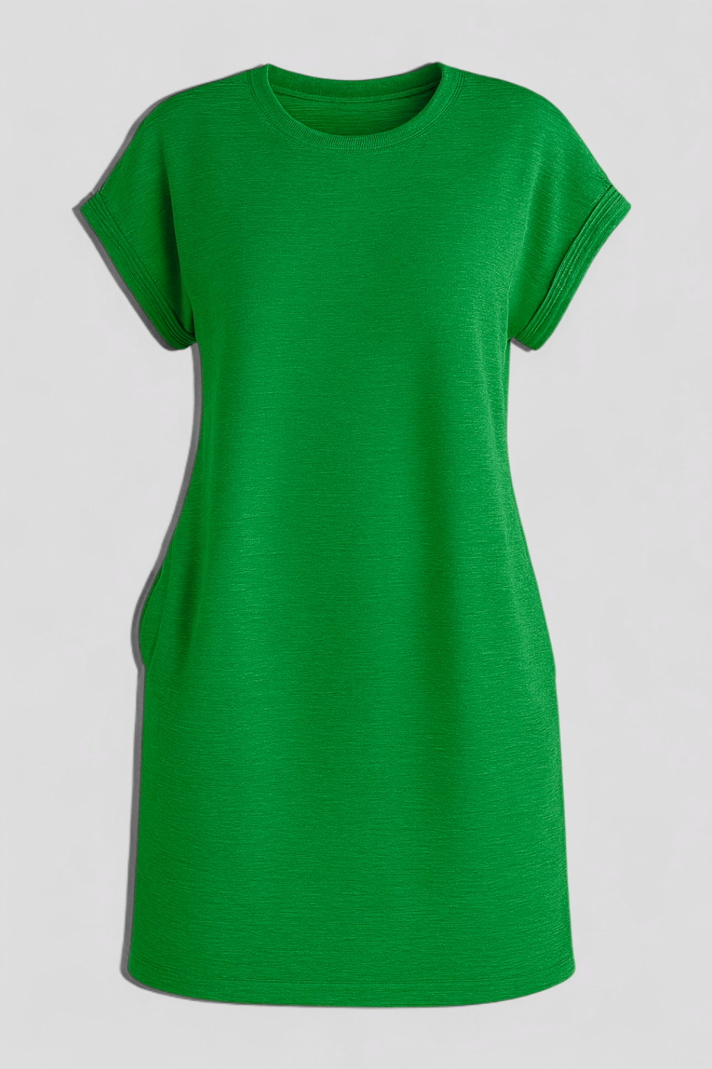 Siena | Abito Elegante Donna con Tasche e Collo Rotondo - Verde - abbigliamento donna abito con tasche abito elegante abito versatile design confortevole fashion 2025 look casual maniche corte robe chic stile raffinato - Concept Palermo