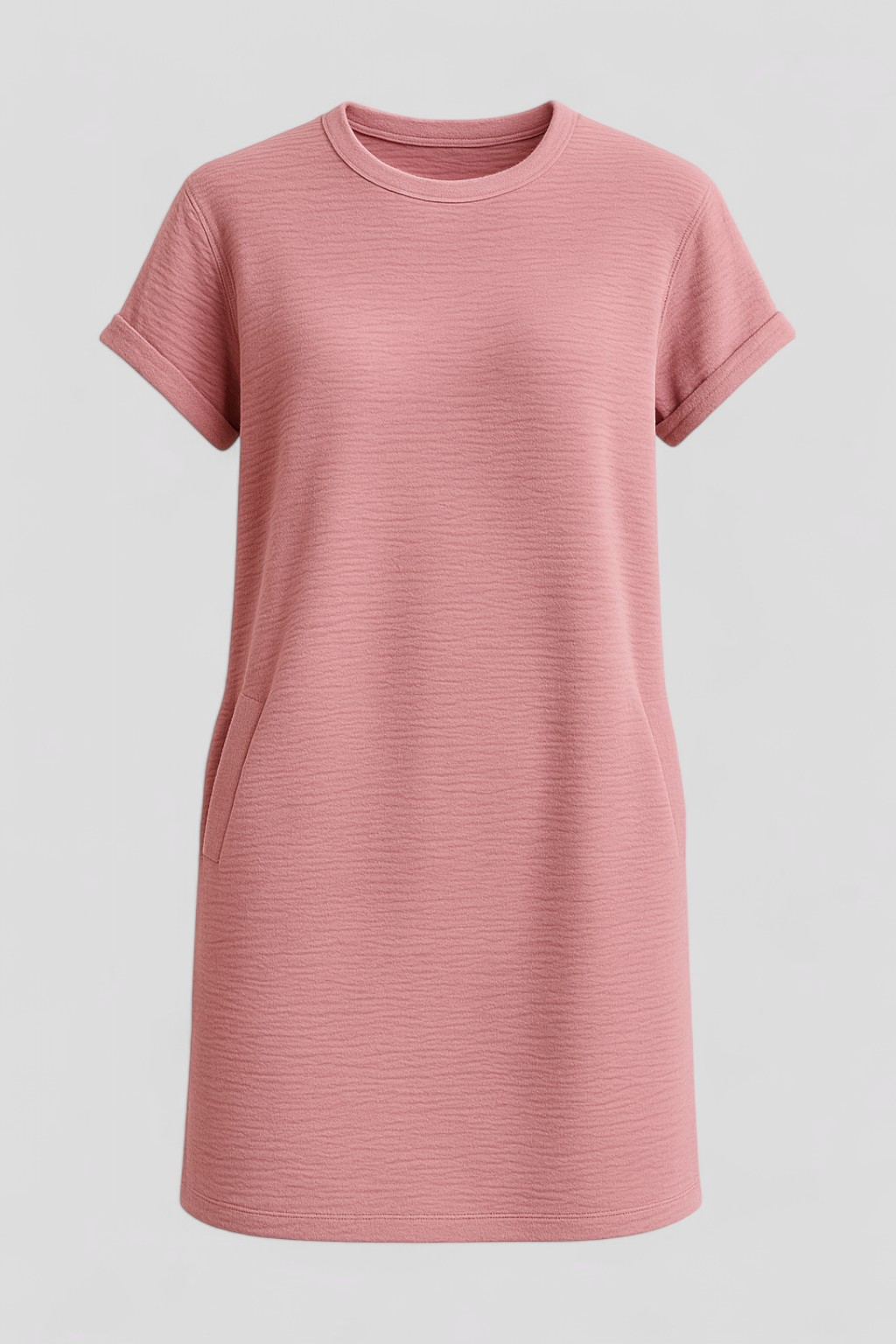 Siena | Abito Elegante Donna con Tasche e Collo Rotondo - Rosa chiaro - abbigliamento donna abito con tasche abito elegante abito versatile design confortevole fashion 2025 look casual maniche corte robe chic stile raffinato - Concept Palermo