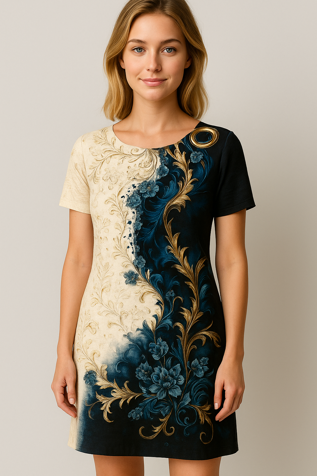 Cosmina | Abito Estivo A-Line Donna con Maniche Corte - - abito estivo abito traspirante fashion estivo maniche corte occasioni casual roba da donna stile estivo tessuto leggero versatilità moda vestito A-Line - Concept Palermo