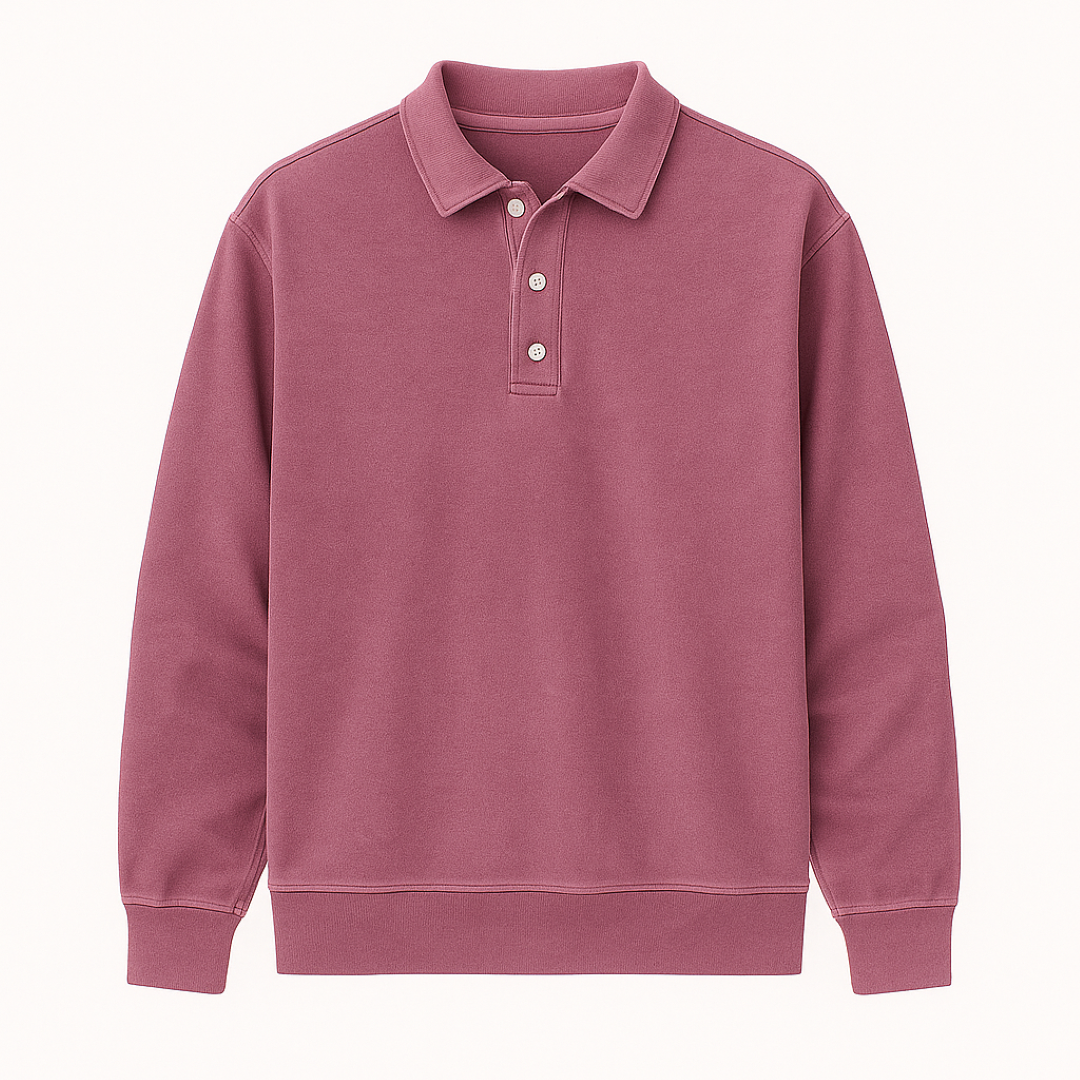 Leonardo | Polo a maniche lunghe vintage lavata - Rosa - men's polo men's polo shirt - Concept Palermo