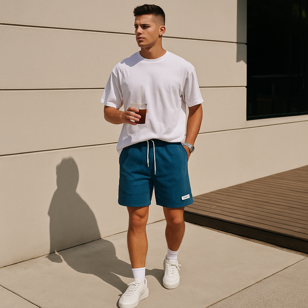 Soren | Pantaloncini in velluto a coste – Stile robusto, vestibilità comoda - - short shorts for men - Concept Palermo