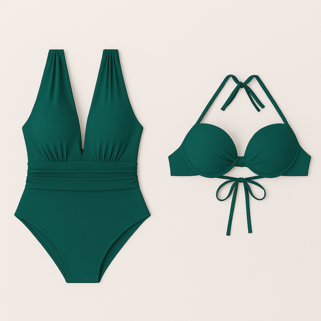 Selena | Elegante completo bikini intero - Vestibilità scolpita - Verde - all Hot Sale n new NEW ARRIVALS swim - Concept Palermo