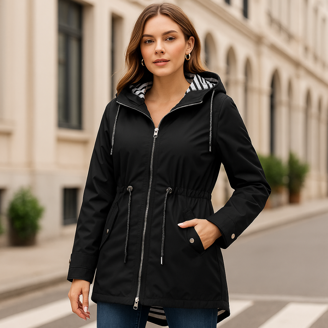 Beatrice | Parka impermeabile – Vestibilità regolabile con fodera del cappuccio a righe - - Damen spring summer women Women fashion - Concept Palermo