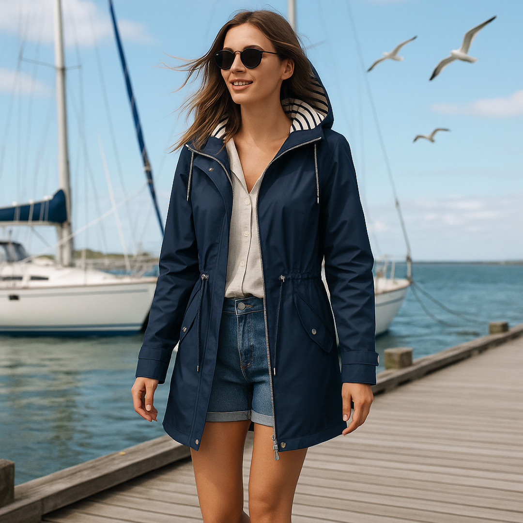 Beatrice | Parka impermeabile – Vestibilità regolabile con fodera del cappuccio a righe - - Damen spring summer women Women fashion - Concept Palermo