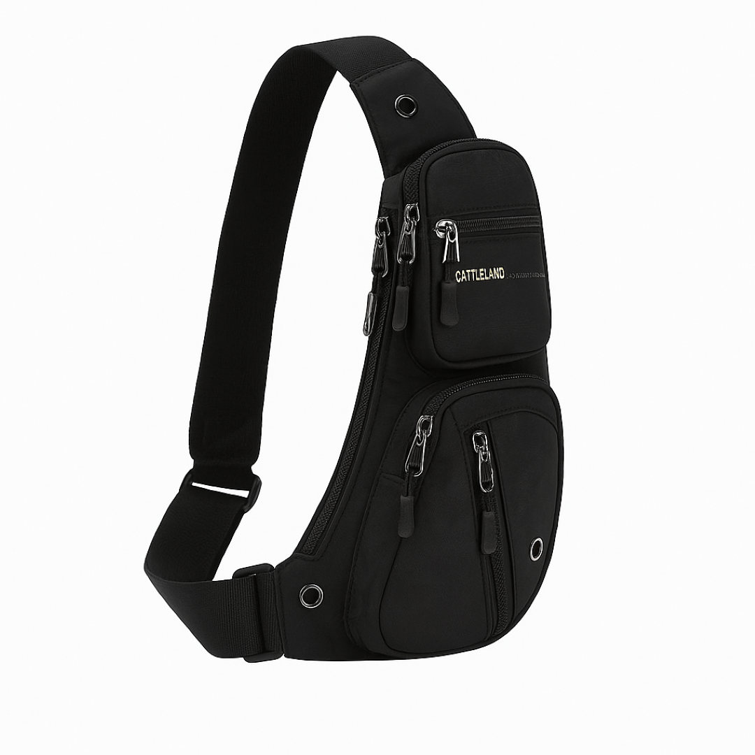 Jacob | Borsa tattica da petto – Chiusura a multiplo zip, resistente all'acqua, design antitaccheggio - Nero - Bags mens bag Shoulder & Crossbody Bags - Concept Palermo