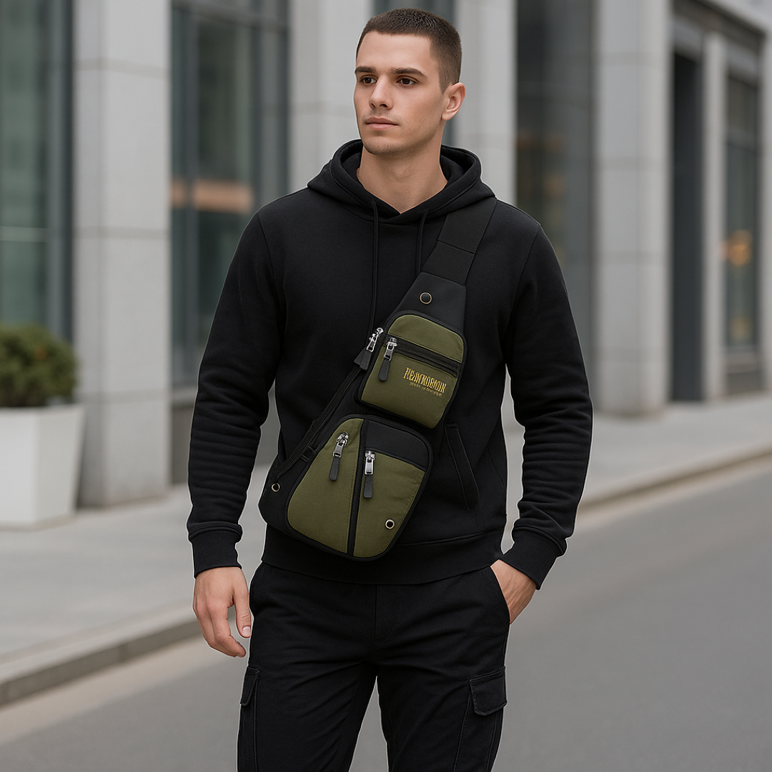 Jacob | Borsa tattica da petto – Chiusura a multiplo zip, resistente all'acqua, design antitaccheggio - - Bags mens bag Shoulder & Crossbody Bags - Concept Palermo