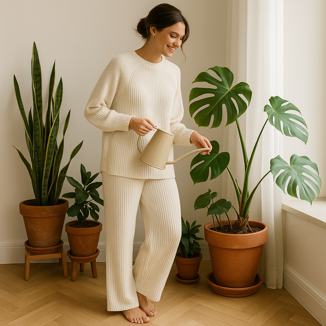 Eliza | Set da lounge a coste comodo - - 2-Piece Sets Knitted Tops SC - Clothing Women Spring Women - Concept Palermo