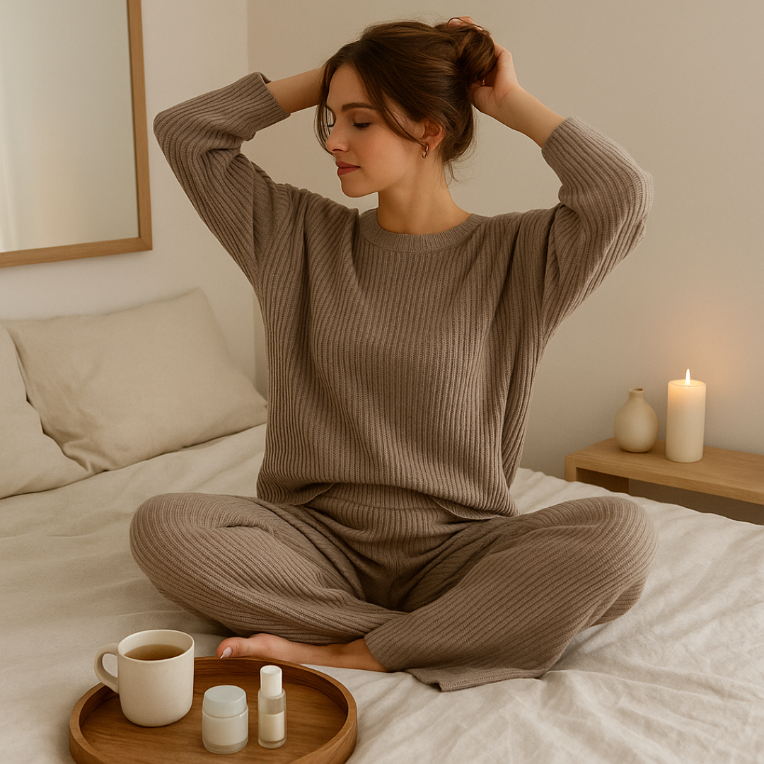 Eliza | Set da lounge a coste comodo - - 2-Piece Sets Knitted Tops SC - Clothing Women Spring Women - Concept Palermo