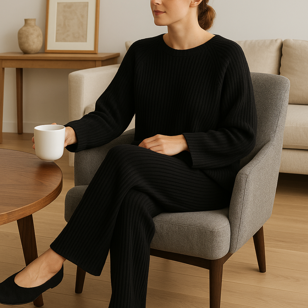 Eliza | Set da lounge a coste comodo - - 2-Piece Sets Knitted Tops SC - Clothing Women Spring Women - Concept Palermo