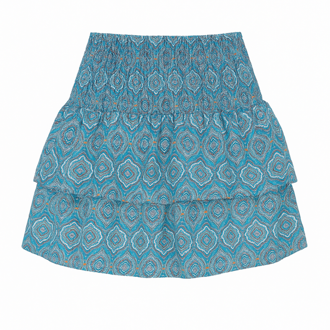 Savannah | Minigonna boho con vita alta - Blu - Bestsellers Broeken Dames - Concept Palermo