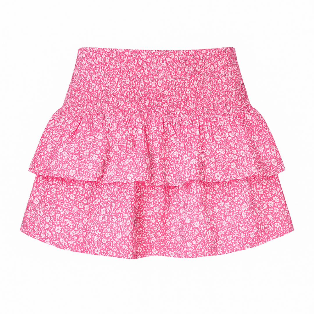 Savannah | Minigonna boho con vita alta - Rosa chiaro - Bestsellers Broeken Dames - Concept Palermo