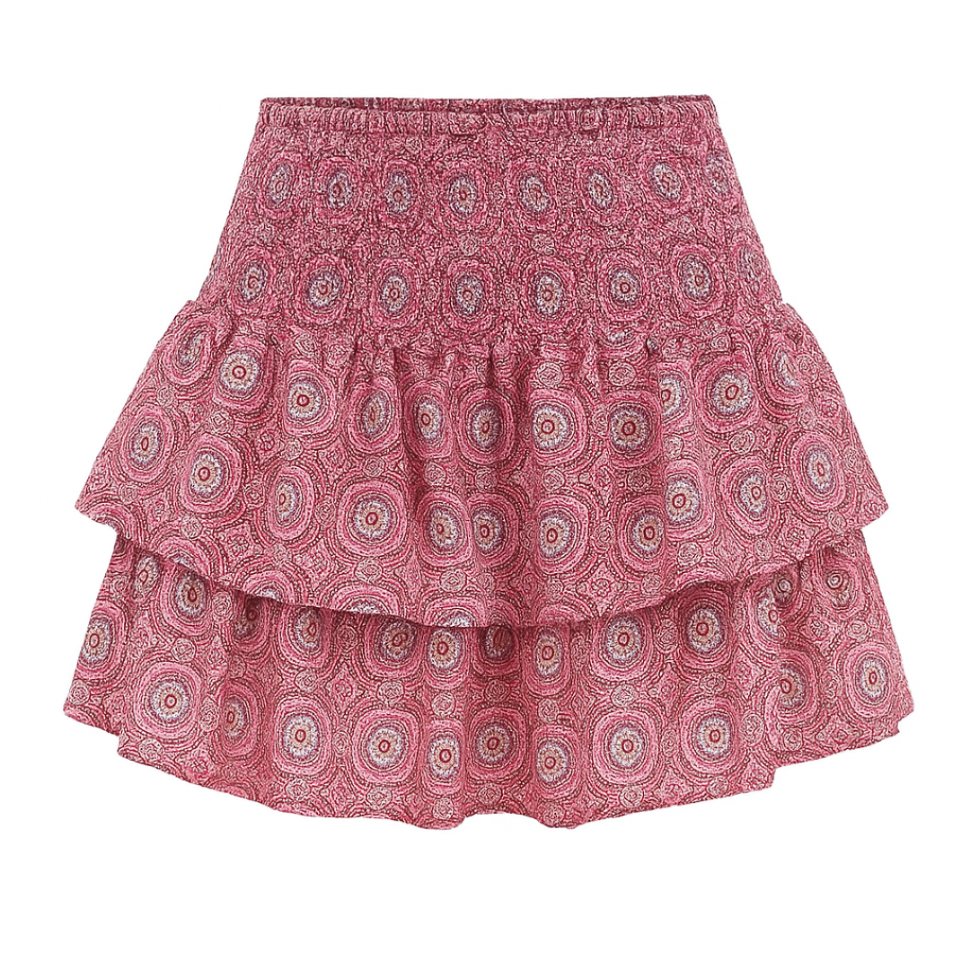 Savannah | Minigonna boho con vita alta - Rosa - Bestsellers Broeken Dames - Concept Palermo