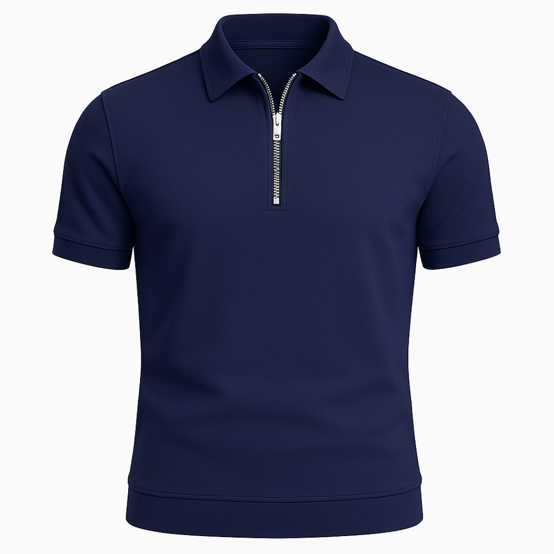 Ruben | Zip Polo – Linea pulita e taglio moderno - Marino - heren Heren kleding newfarro oud shirts & polos - Concept Palermo