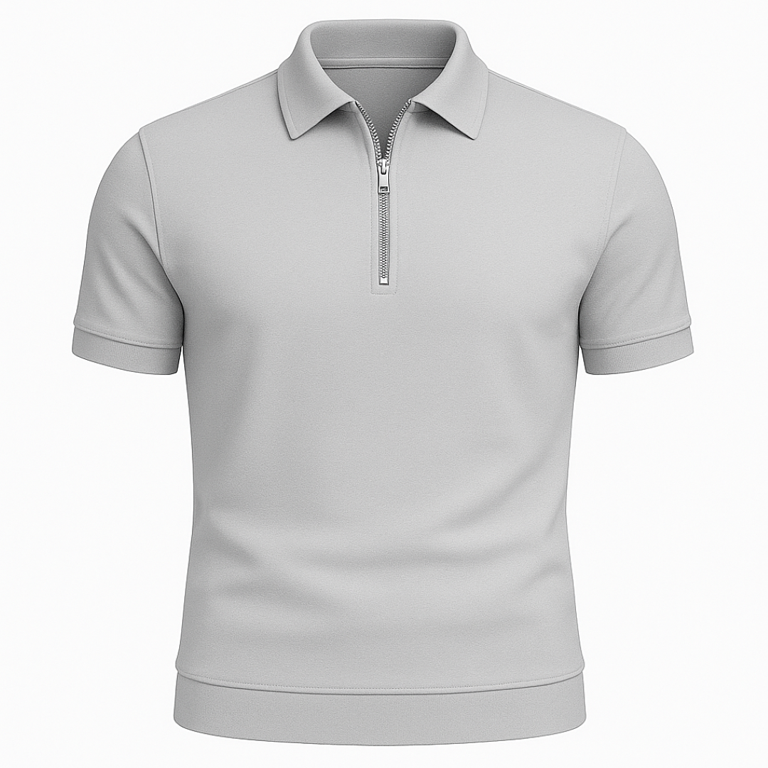 Ruben | Zip Polo – Linea pulita e taglio moderno - Grigio - heren Heren kleding newfarro oud shirts & polos - Concept Palermo