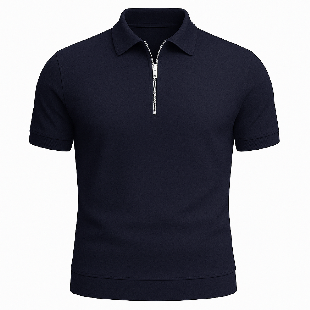 Ruben | Zip Polo – Linea pulita e taglio moderno - Blu scuro - heren Heren kleding newfarro oud shirts & polos - Concept Palermo