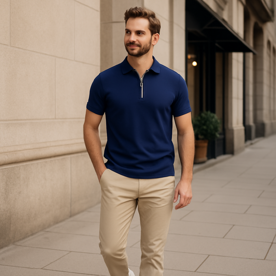 Ruben | Zip Polo – Linea pulita e taglio moderno - - heren Heren kleding newfarro oud shirts & polos - Concept Palermo