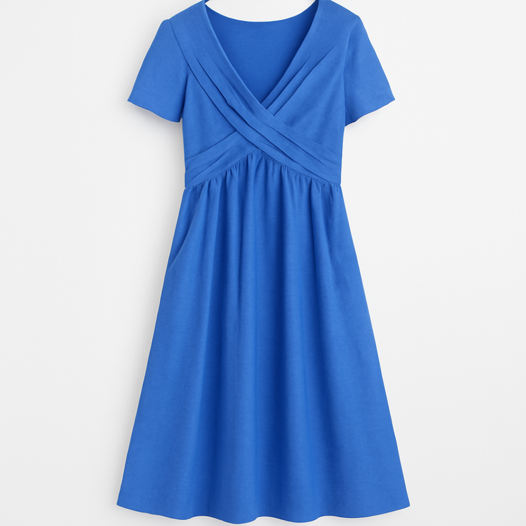 Dalia | Abito avvolgente rilassato: eleganza semplice per ogni occasione - Blu - casual dresses DRESS Dresses female dress Maxi Dresses Mini Dresses - Concept Palermo